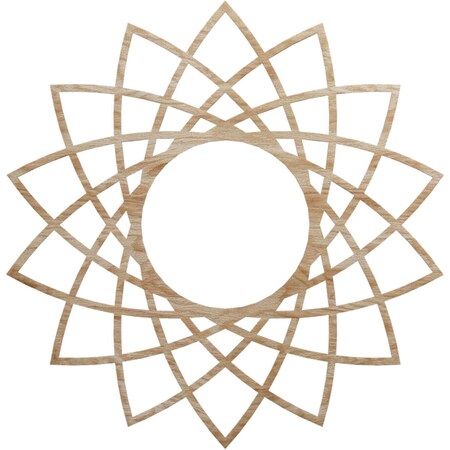 Ekena Millwork Eleanor Wood Fretwork Pierced Ceiling Medallion, Red Oak, 40"OD x 15 3/8"ID x 3/8"T CMWP40X40X0375EARO